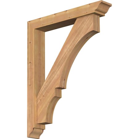 Ekena Millwork Balboa Traditional Smooth Bracket w/ Offset Brace, Western Red Cedar, 5 1/2"W x 34"D x 42"H BKT0604X34X42BOA01SWR